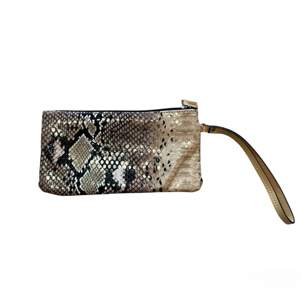 London Fog Snake Print Clutch Wristlet Purse